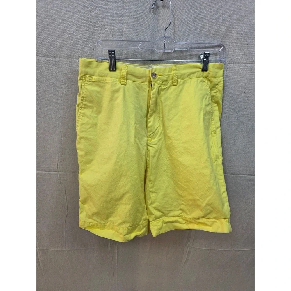 Polo Ralph Lauren Mens‎ Yellow Pima Cotton Blend Flat Front Chino Shorts Size 36
